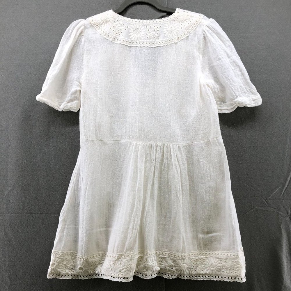 Zara White Eyelet Mini Dress - Picture 3 of 12